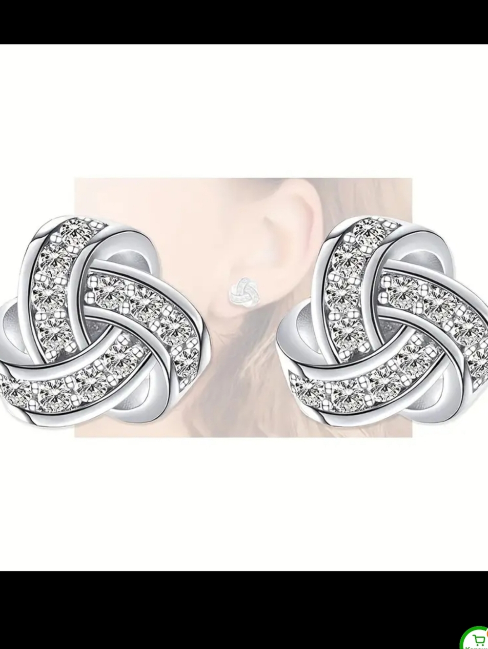 A 2-piece set of S925 silver earrings featuring 4-carat moissanite for women - Picture 8 of 8